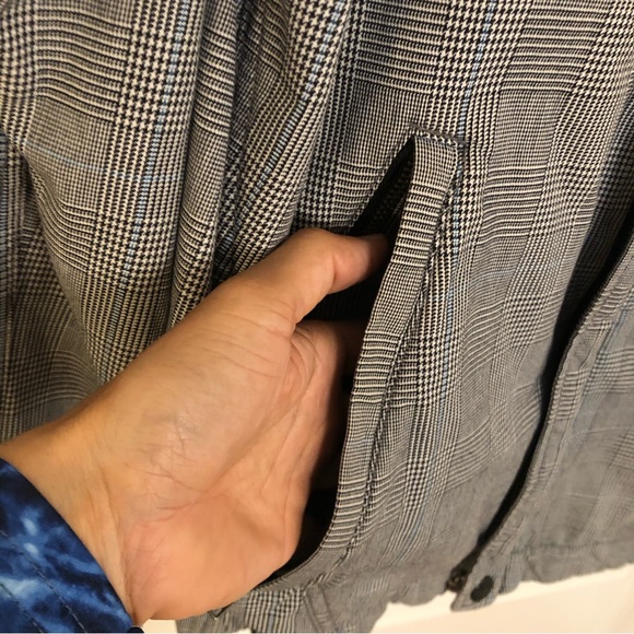 Diesel Vintage Cotton Zip Up Jacket varsity Micro plaid women w pockets Sz large - Picture 11 of 13